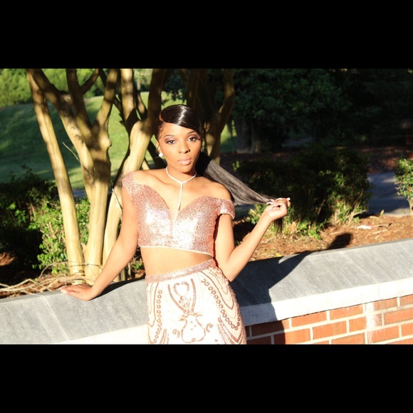 Selling my rose gold two piece prom dress !!! - Picture 2 of 5